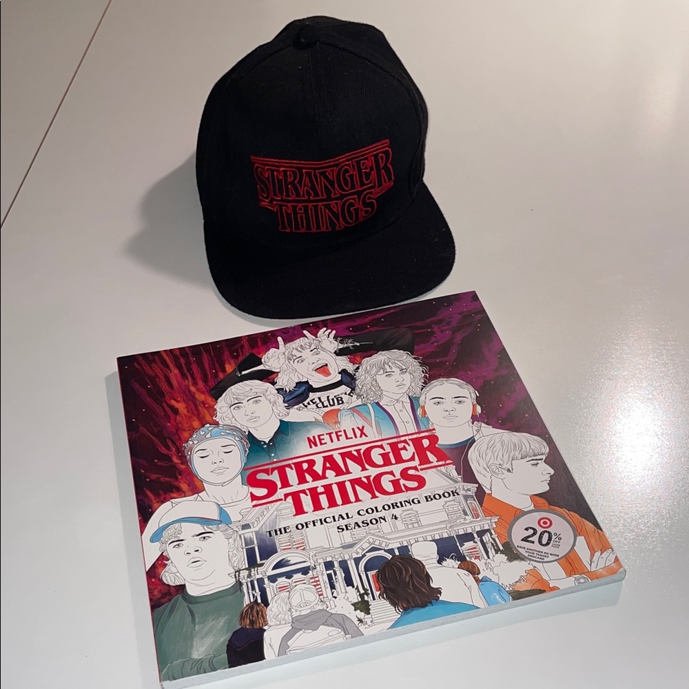 Stranger Things BUNDLE  Hat and Coloring Book Set